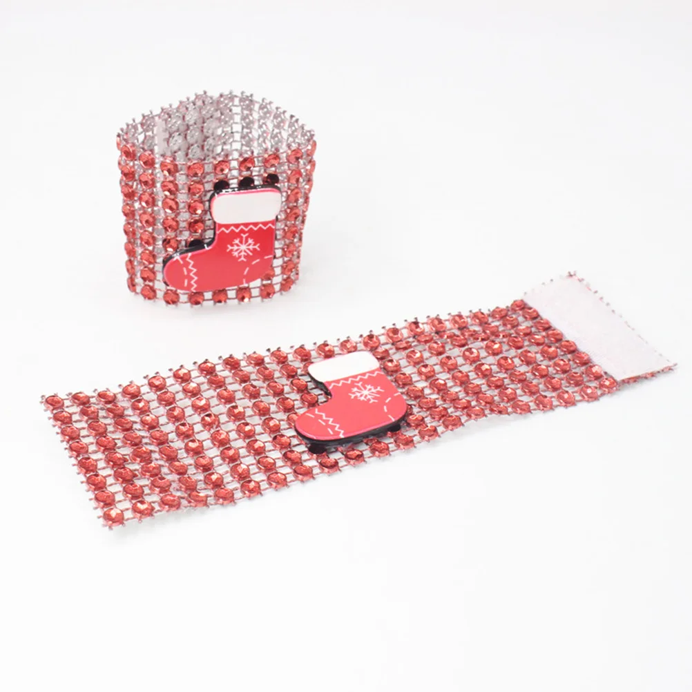 

9 Pcs Red Accessories Modern Serviette Rings for Table Christmas Dining Decor Decorative Napkin Party