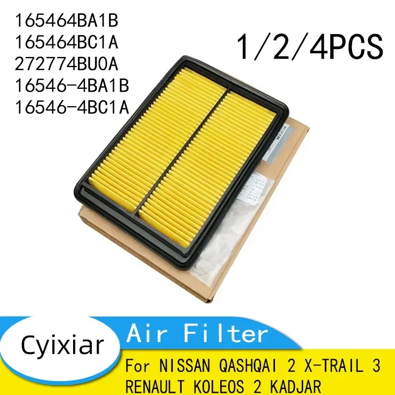 Filtro de aire para coche, accesorio para NISSAN QASHQAI 2 X-TRAIL 3 RENAULT KOLEOS 2 KADJAR 165464BA1B 165464BC1A 16546-4BA1B 16546-4BA1B-C139