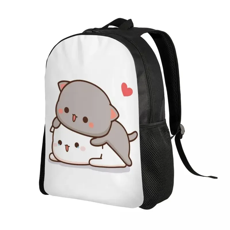 Mochila escolar impermeável para homens e mulheres, bolsa de faculdade, pêssego e Goma Mochi, saco de faculdade