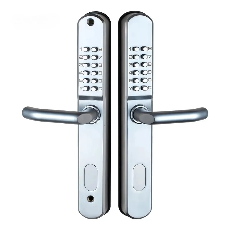 

Outdoor Double-sided Mechanical Password Lock Waterproof Not Hollow Out Aluminum Art Garden Door Garden Key Password Lock