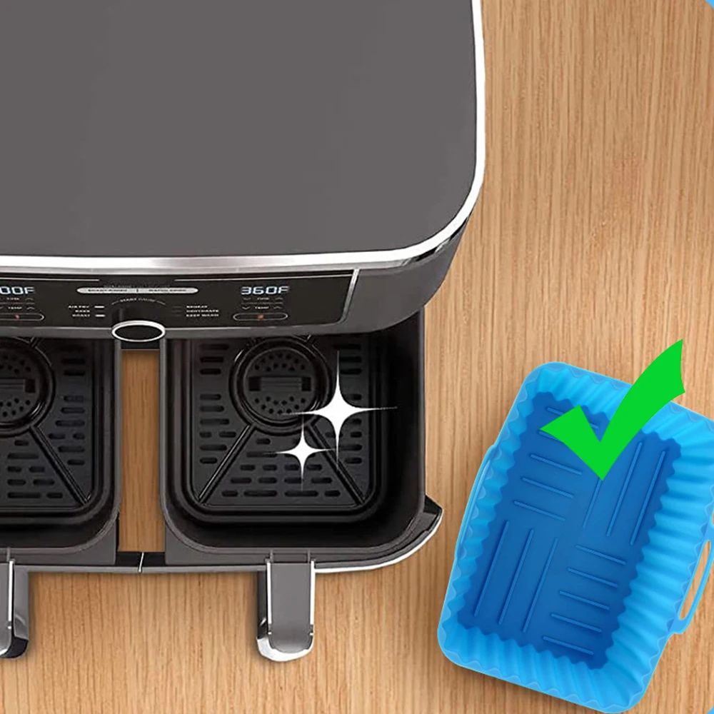 1PC Silicone Baking Tray Rectangular Air Fryer Silicone Pan Pad Kitchen Baking Oil Proof and non Stick Appliance