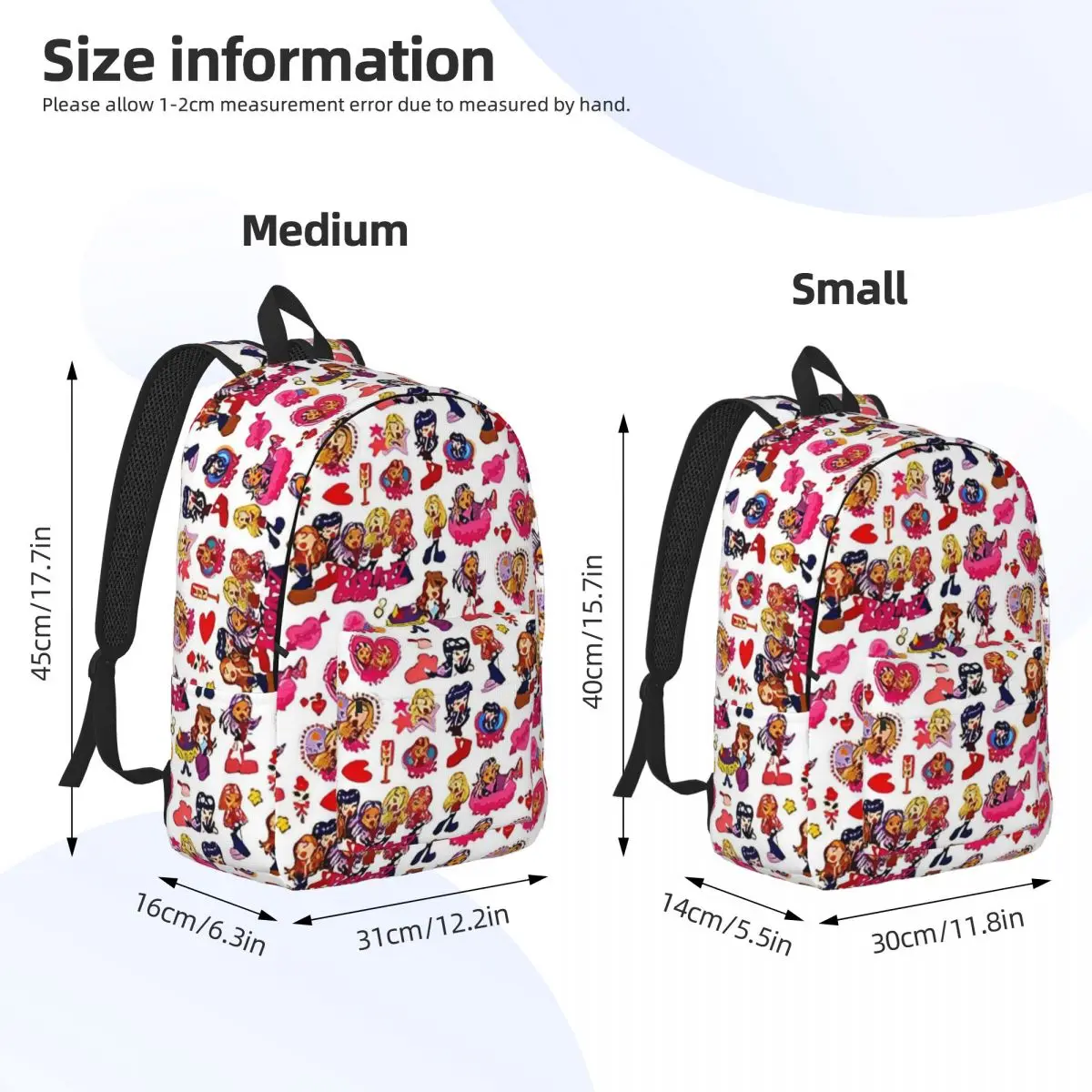 Mochila Bratz Meme para meninos e meninas, mochila escolar, mochila dos desenhos animados, jardim de infância, bolsa esportiva primária para crianças, estudante