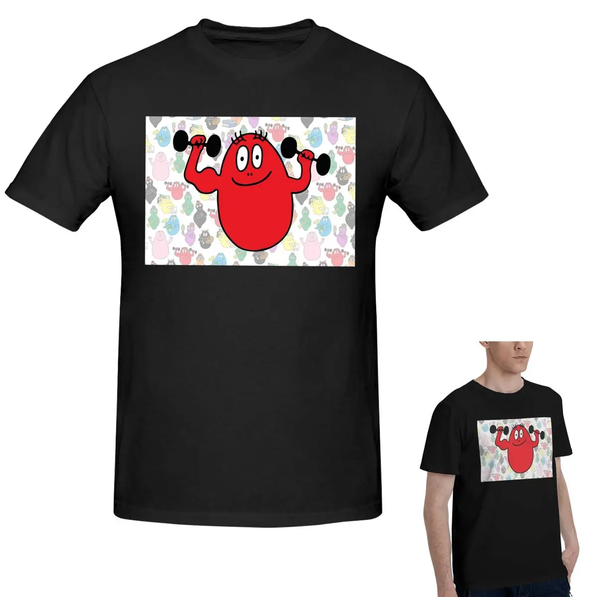 

100% хлопок Barba Red Boy Les Barbapapa Family футболка мужская классическая футболка большого размера мужские летние рубашки с круглым вырезом топы S-6XL