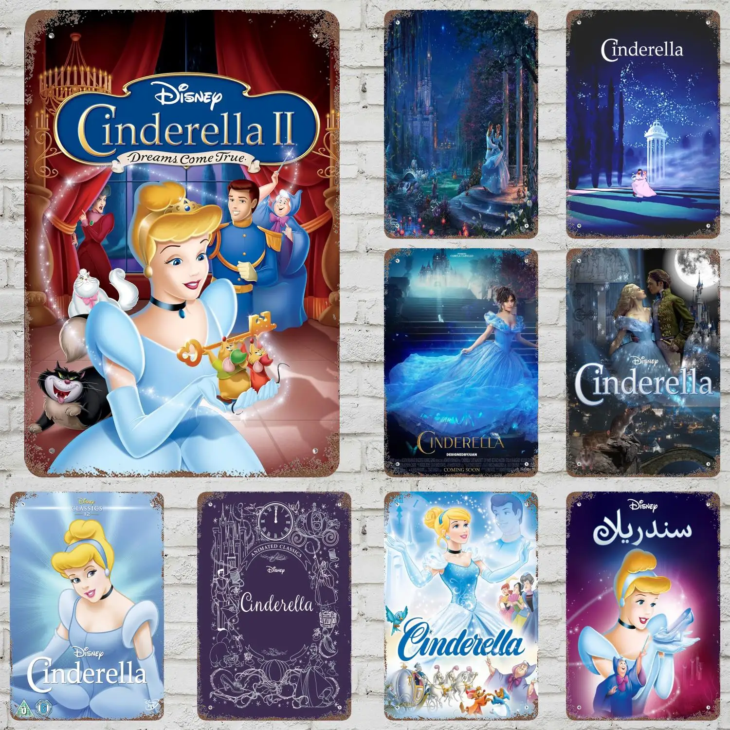 

MINISO Cinderella 1 Classic Poster Rusty Metal Plaque Retro Decorative Plate Bar Man Cave Garage Club Metal Sign Wall Decoration
