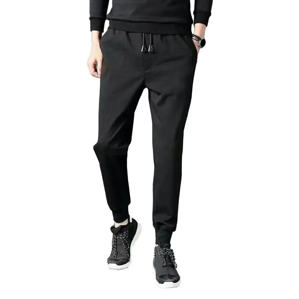 Einfarbige Jogging hose warme, mit Fleece gefütterte Herren-Jogger hose mit elastischer Taille und Kordel zug, ideal für Herbst-/Wintersport arten