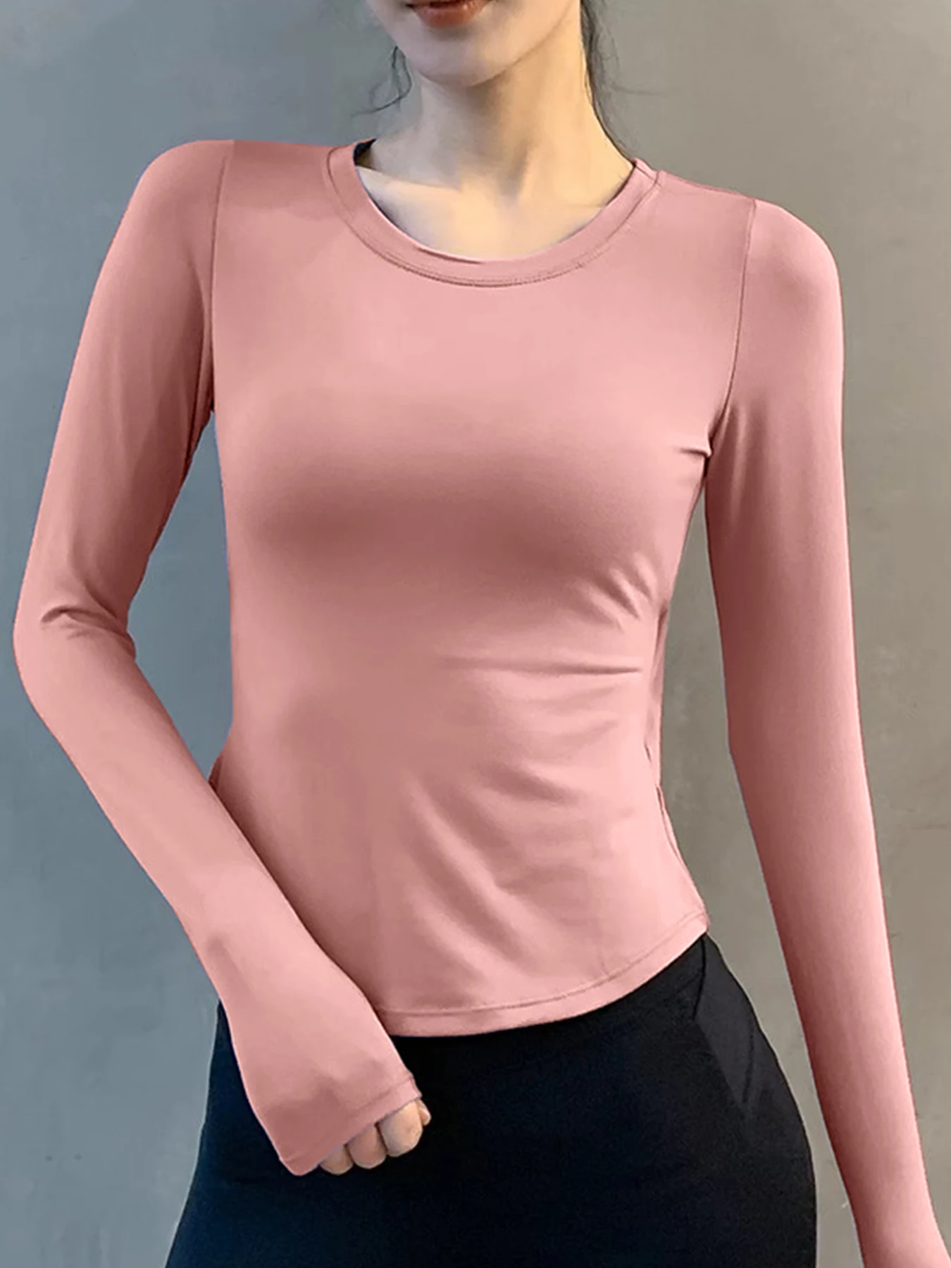 Yoga Tops for Women, Long-Sleeved Autumn and Winter Fitness Wear, Sports Clothing, Running Training Wear, Basketball Training Wear, Quick-Dry Clothing, Pilates Training Wear, Professional Morning Running High-End Sport