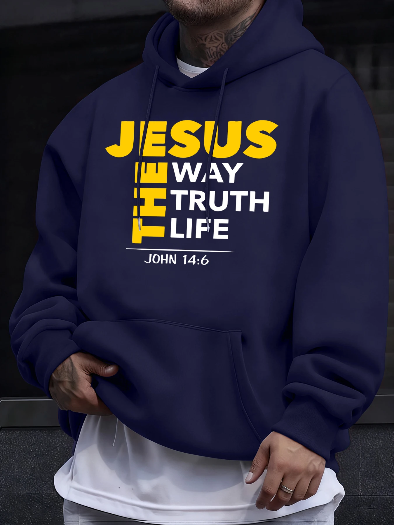 Jesus The Way Truth Life Prints Herren-Hoodies im Ausverkauf, Frühlings-Hoodies mit Taschen, weiche Fleece-Kleidung, All-Match-Freizeitkleidung mit langen Ärmeln – Detail 10