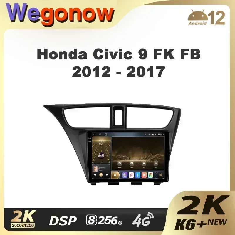 Ownice K6+ 2K for Honda Civic 9 FK FB 2012 - 2017 Car Radio Multimedia Video Player Navigation Stereo GPS Android 12 No 2din DVD