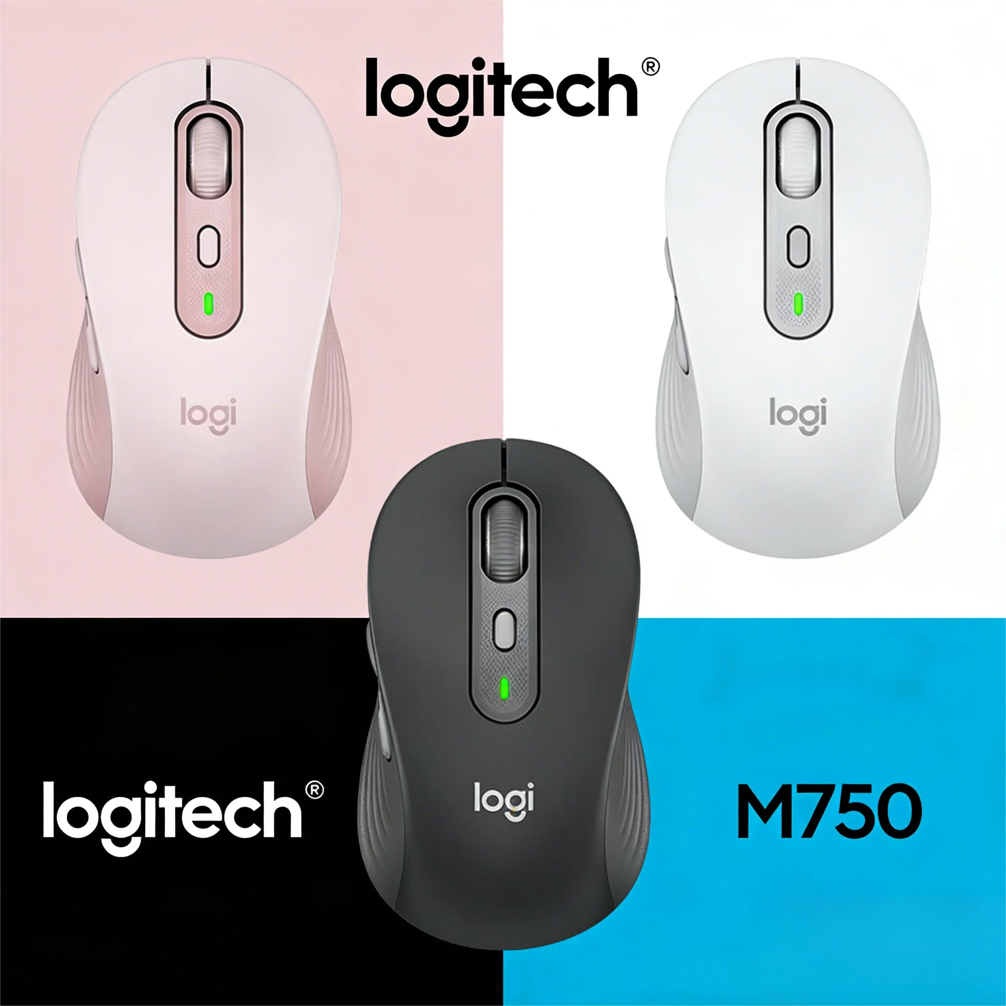 

Портативная мышь M750, беспроводная связь Bluetooth Logitech, бесшумный двухрежимный, синхронизация по перекрестным устройством для офиса и бизнеса