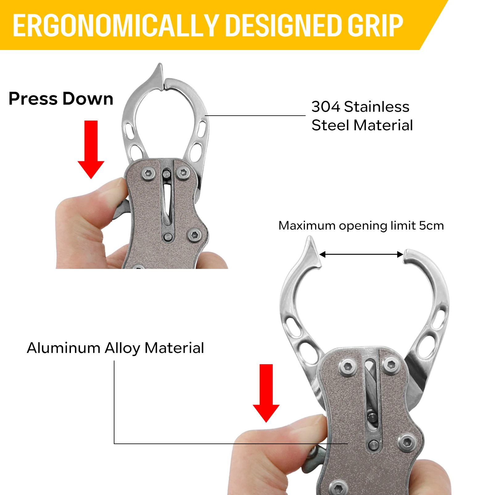 SANLIKE Fish Lip Grip Pliers Suit Multifunctional Fishing Lip Gripper Aluminum Alloy Grip Clip Line Cutter Hook Remover Tool