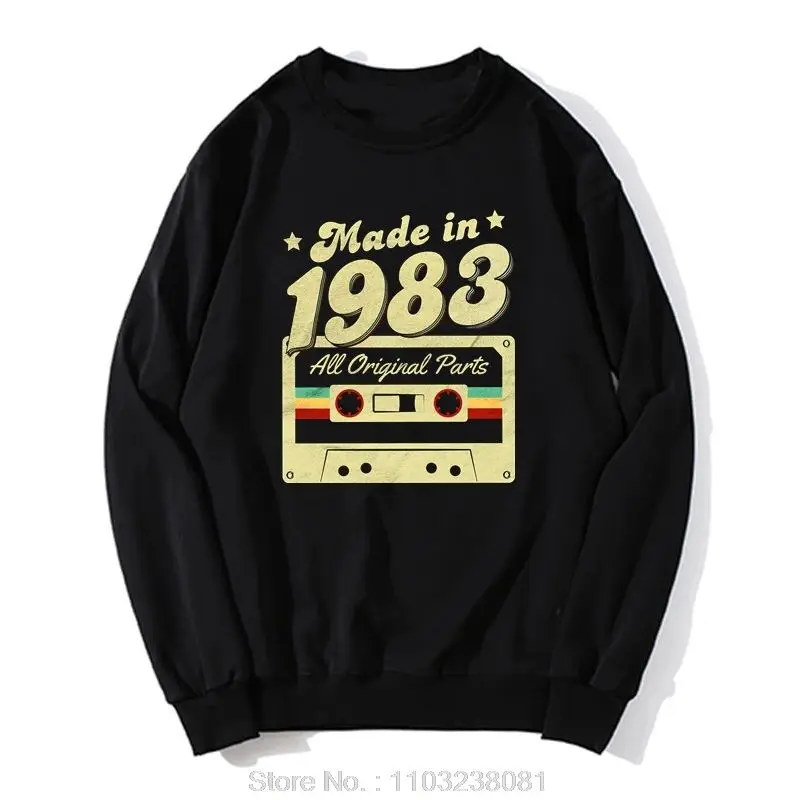 

Clothing Vintage Made in 1983 Hoodie Birthday Graphic Cotton Birthday Gifts Sweatshirt Style Oversized Streetwear Male Tops