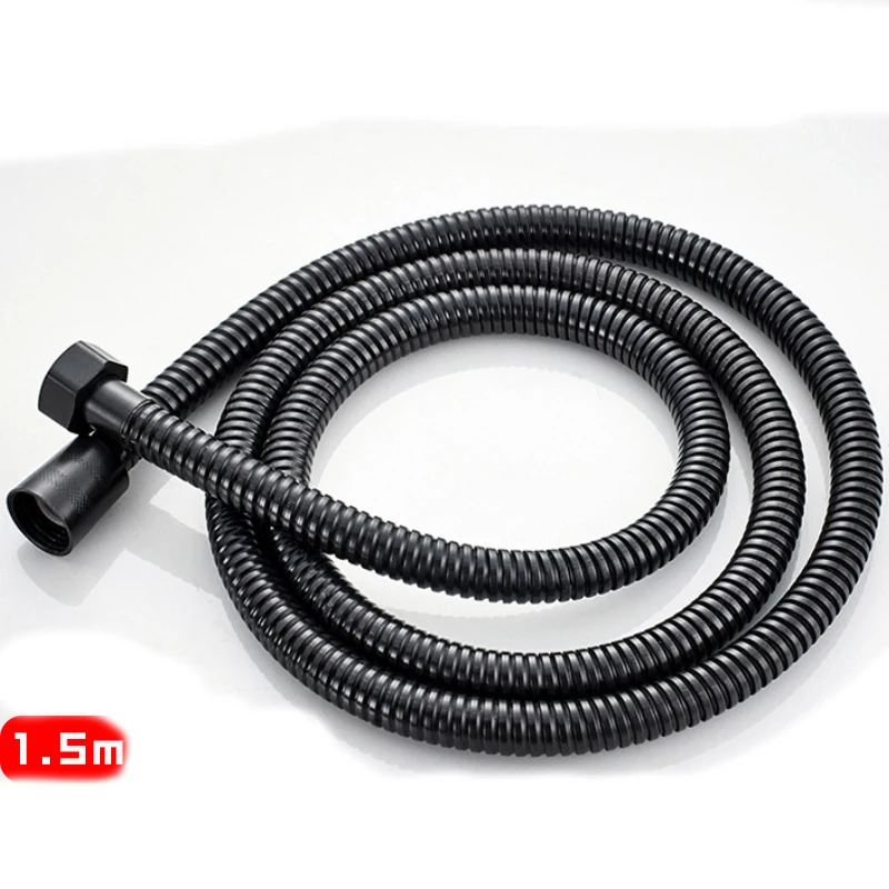 1.5/2m Black Stainless Steel Hose Shower Pipe Shower Plumbing Pipe Explosion-proof Pipe Water Pipe Bathtub Accessories