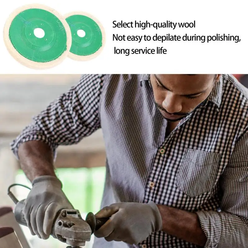 Wool Felt Polishing Disc 4X Round Polishing Buffering Wheels Grinding Tool For Metal Marble Glass Ceramic Fine Wool