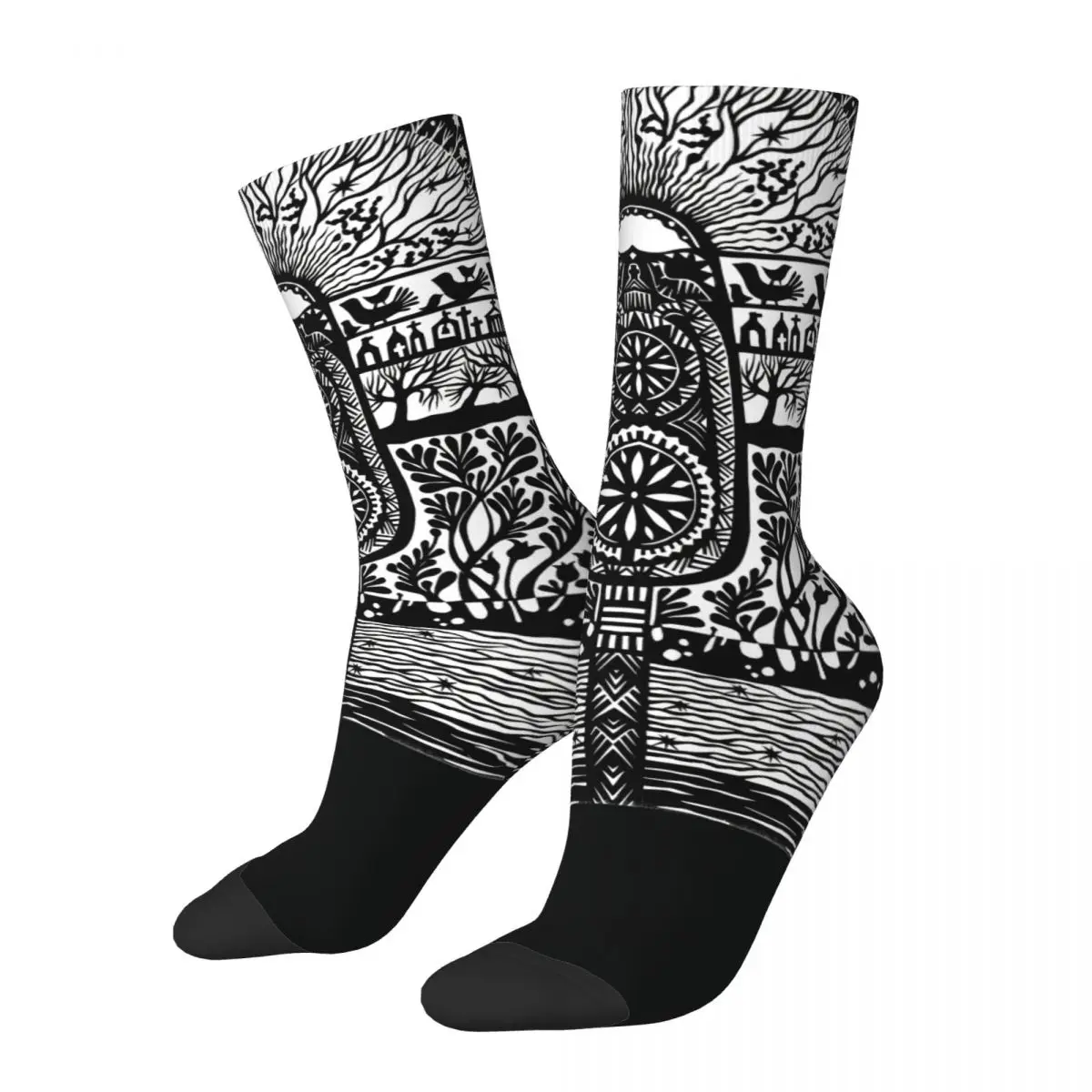 Funny Men's Socks Tree Life Vintage Harajuku Crew Sock Gift Pattern Printed