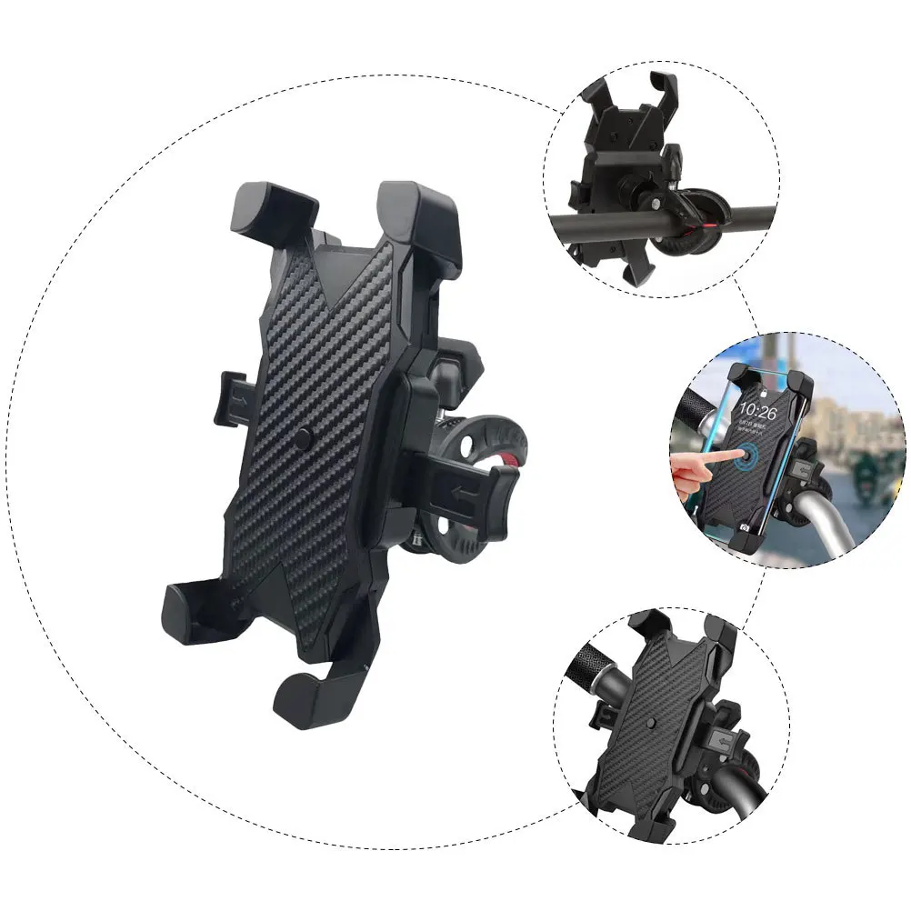 

Bike Phone Fixing Clamp Anti-Shaking Motorbike Phone Holder Durable Rotatable Cellphone Support Shockproof Stand