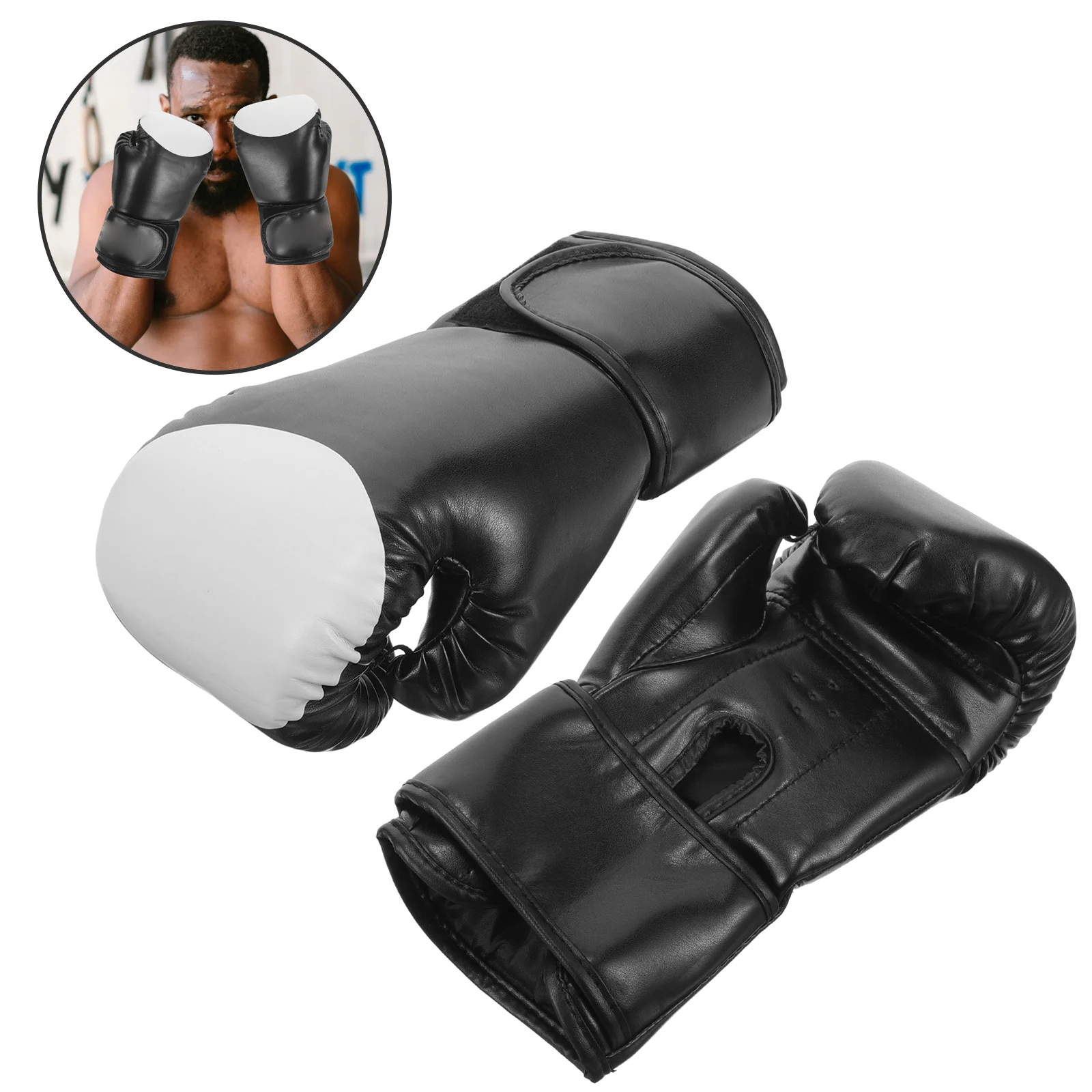 

1Pair Boxing Gloves PU Anti-Wear Kickboxing Training Sparring Gloves for Men Women Equipment Kickboxing Supplies