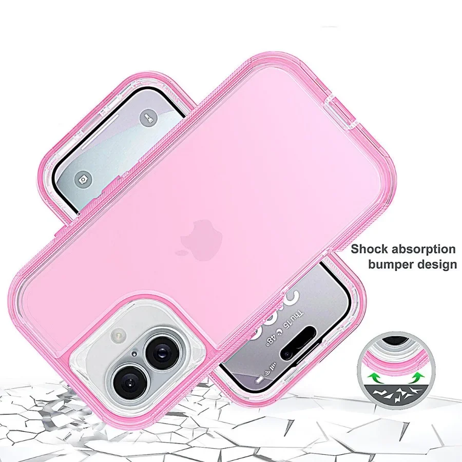 3 IN1 For iPhone 17e 16e 15 14 16PLUS 11 12 13 18 17 Pro MAX MINI Air Heavy Duty Hybrid Rugged Shockproof Armor Hard Phone Cover