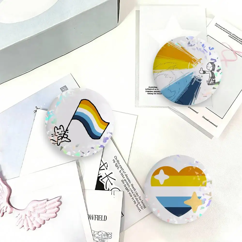 Aromantic Aroace Laser Badge Creative Brooches Backpack Accessories Make Great Gifts For Friends Children
