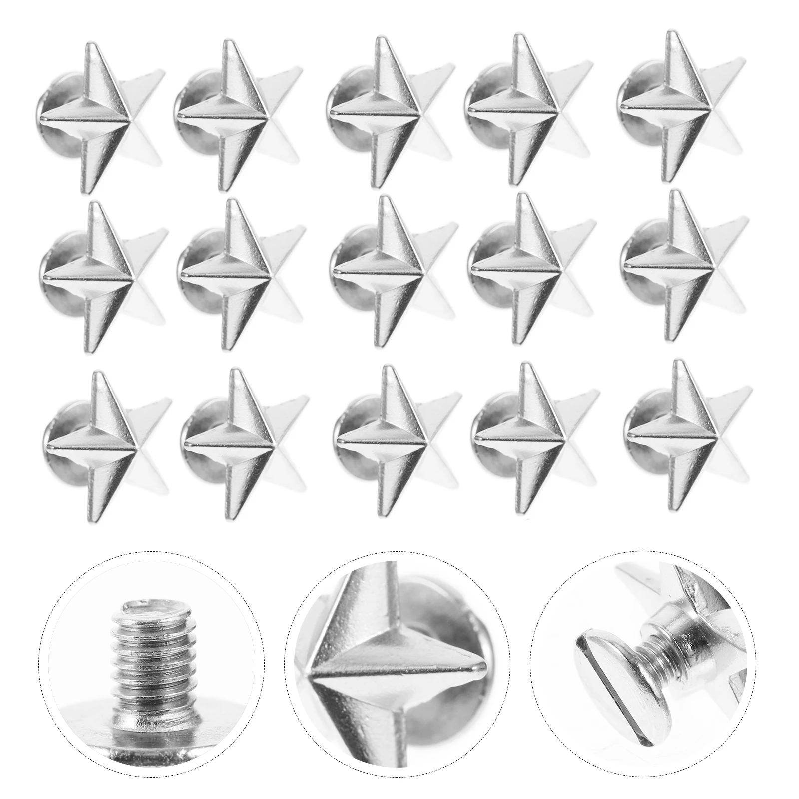 

50pcs Alloy Star Spike Studs Clothing Craft Punk Diy Studs For Shoes Bags Decoration Lightweight Easy Install Crafting