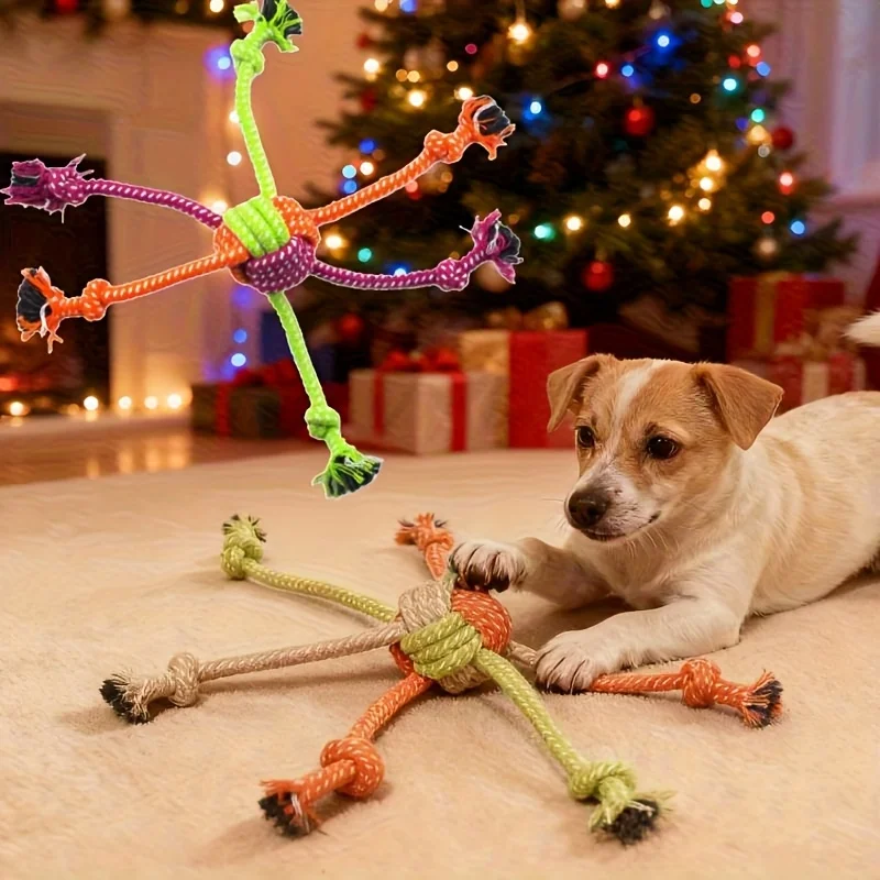 1Pc Knot-Woven Ball Dog Toy for Outdoor Training, Interactive Indoor Self-Entertainment, and Boredom Relief, Random Color