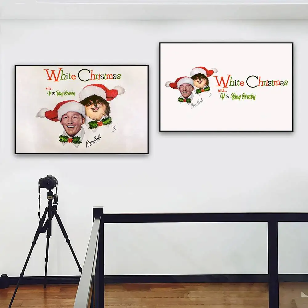 الأبيض عيد الميلاد بنج كروسبي ملصق ملصق HD جودة ديكور جدار غرفة المنزل #3