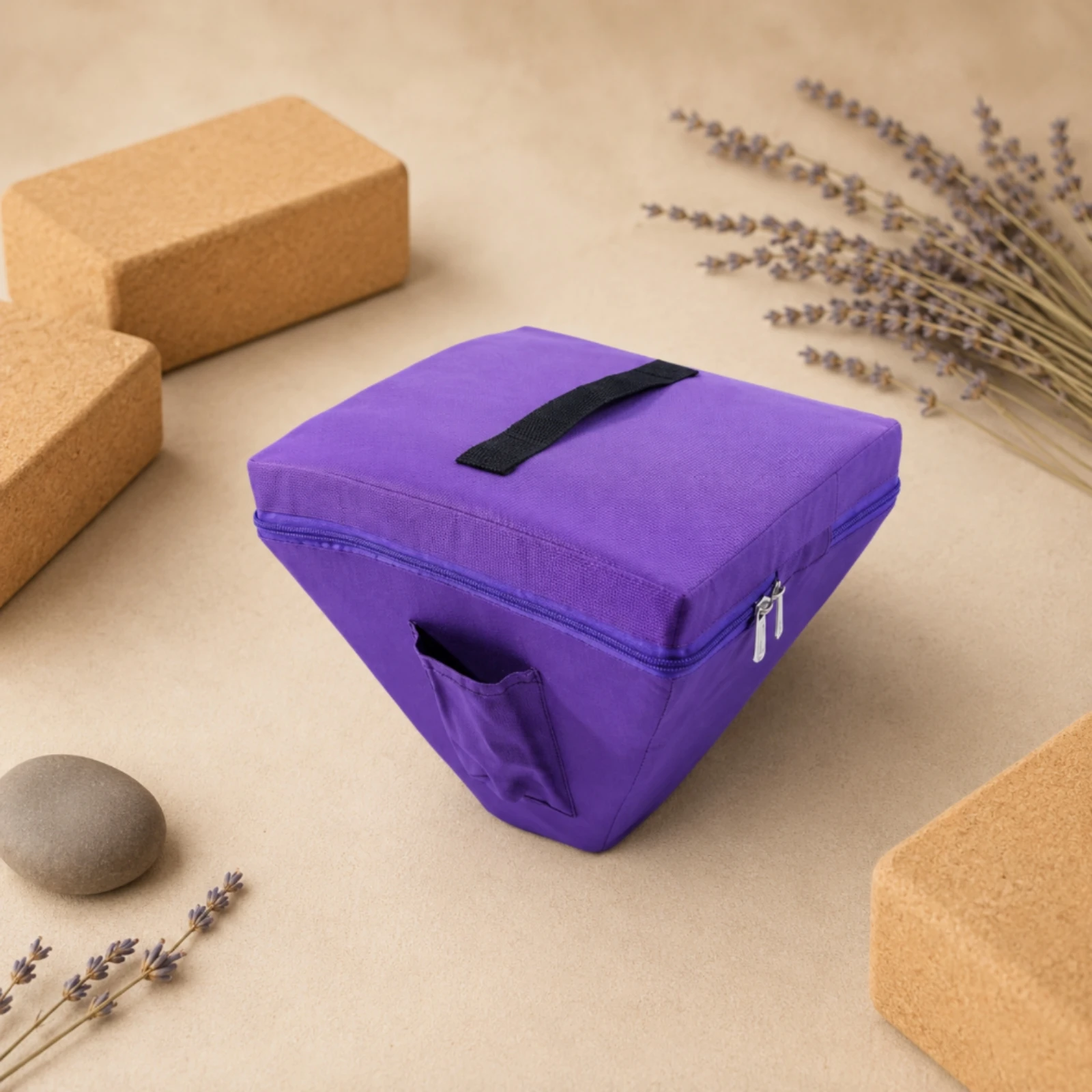 Padded Singing Bowl Bag Tapered Singing Bowl Carrying Case Pyramid Bag Top Handle Storage Accessory Textile