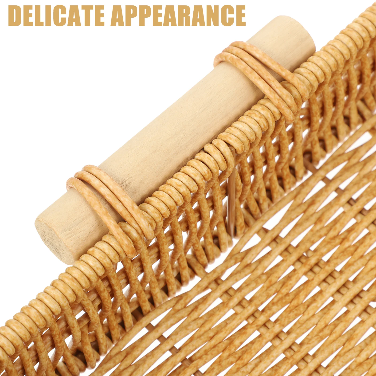 

Hand-Woven Storage Basket Bread Serving Tray Woven Fruit Basket For Kitchen Home Office Organizing Container Snacks Cosmetics