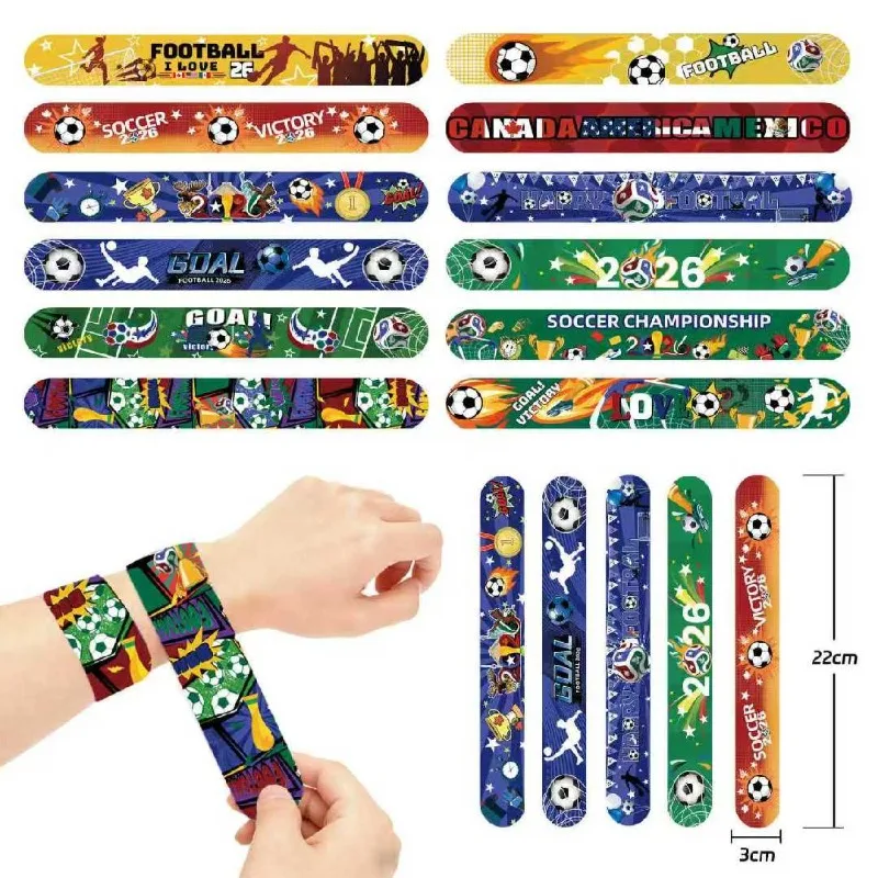 Paquete de 12/24/36 Pulseras de Estiramiento con Diseño de Fútbol, Recuerdos para Fiestas de Cumpleaños, Regalos para Carnaval de Fútbol, Premios para el Aula, Rellenos para Bolsas de Regalo