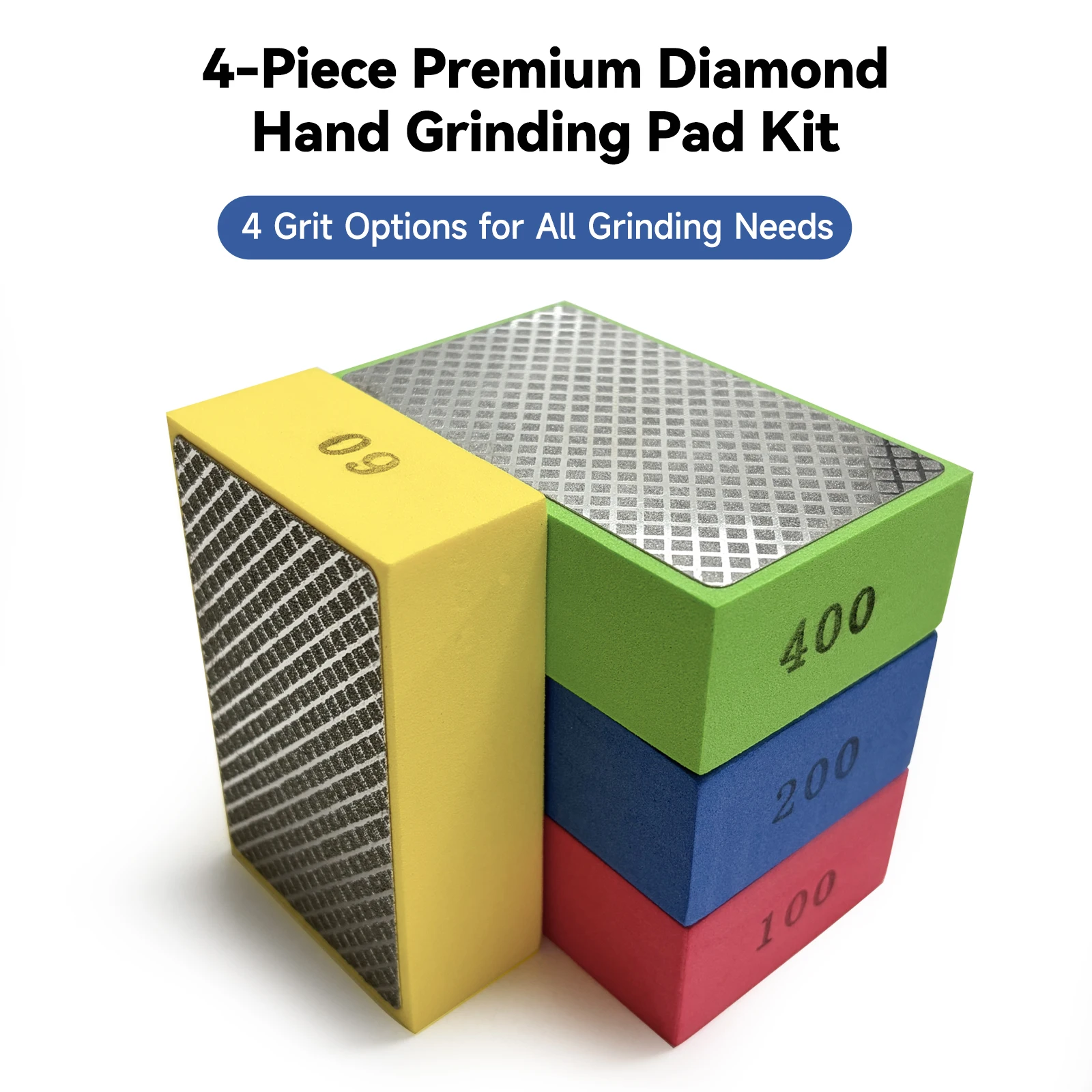 

4Pcs Sanding Sponge Set 60/100/200/400 Grit, Wet & Dry Reusable Flexible Sanding Block, Washable Polishing Sponge