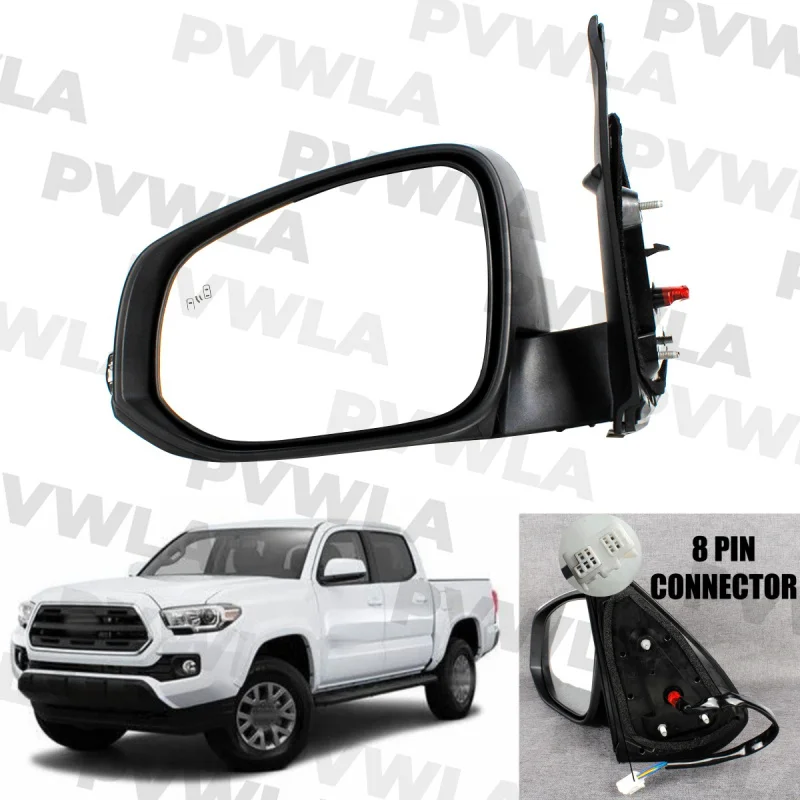

For Toyota Tacoma 2016 2017 2018 2019 2020 2021 Left Side 8 Pins White Painted Power Fold Mirror Assembly 87940-04250 TO1320350