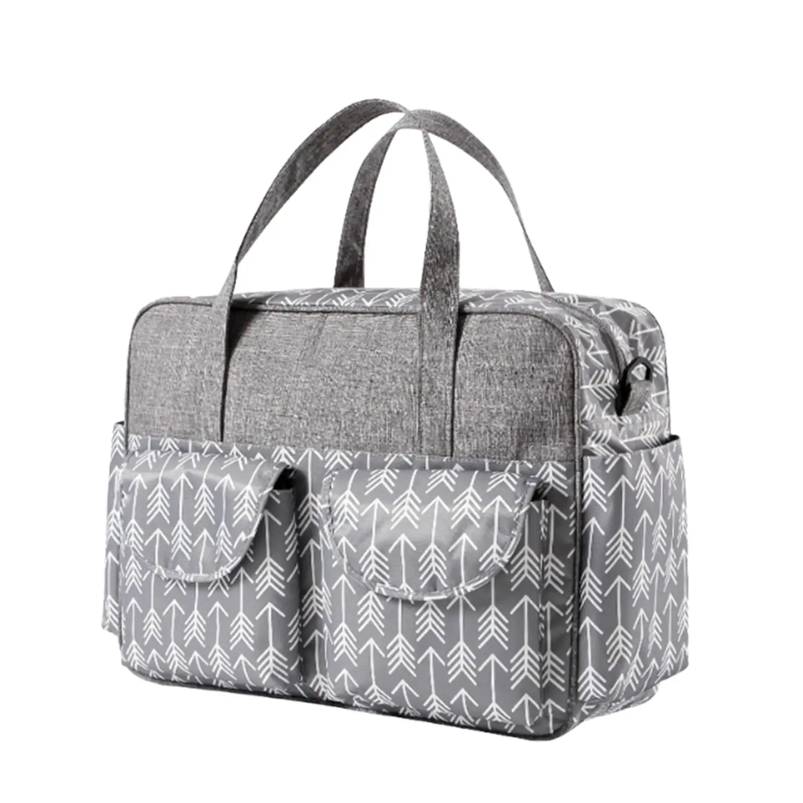 Waterproof Polyester Diaper Bag Tote with Insulated Pockets for Mom Newborn Baby Travel Stroller Organizer