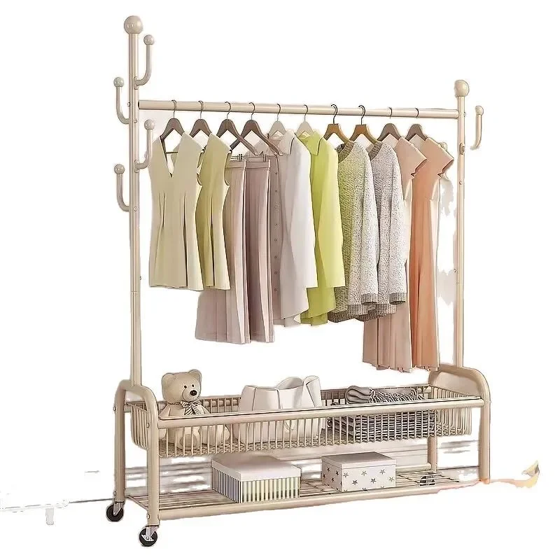 Coat rack Floor-to-ceiling hanger Household one-move indoor bedroom clothes hanger