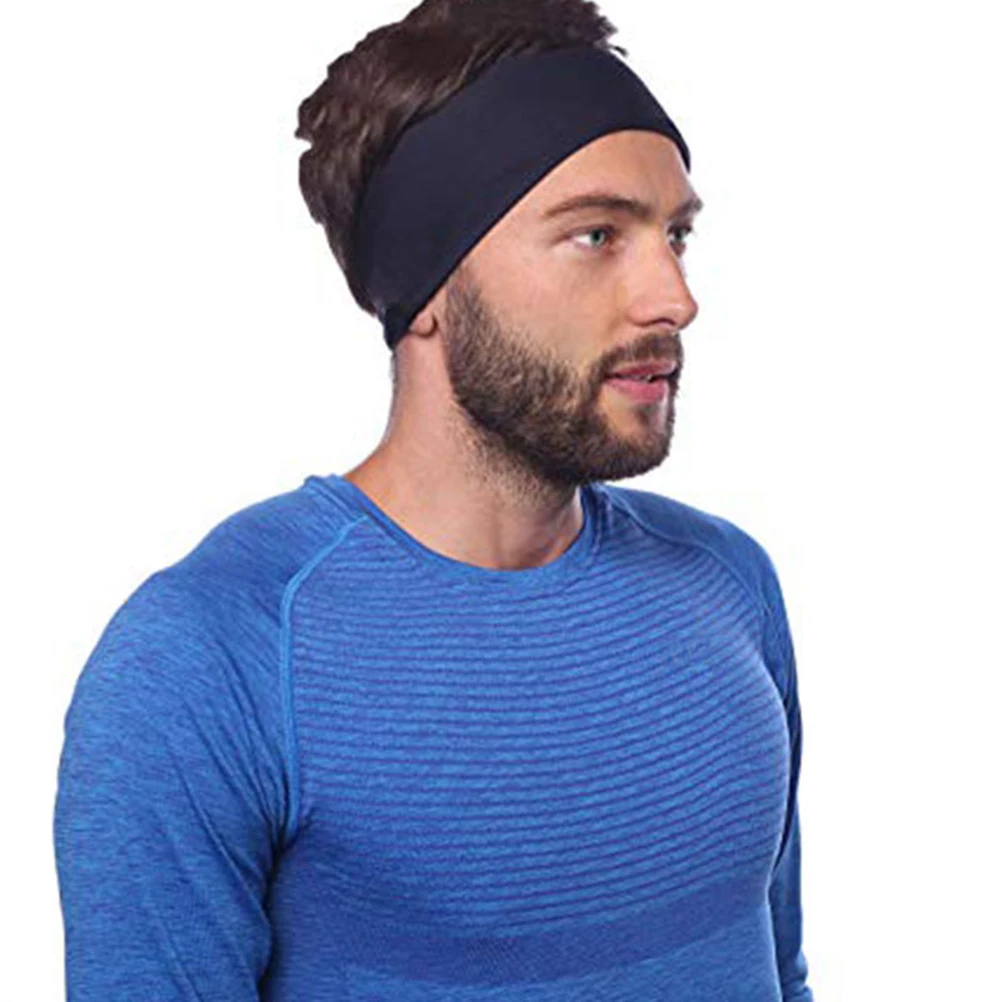 

2Pcs Elastic Sweatbands Adjustable Sports Headbands Facial Make Up Wrap Yoga Spa Black Blue Absorbent Sports Sweatbands