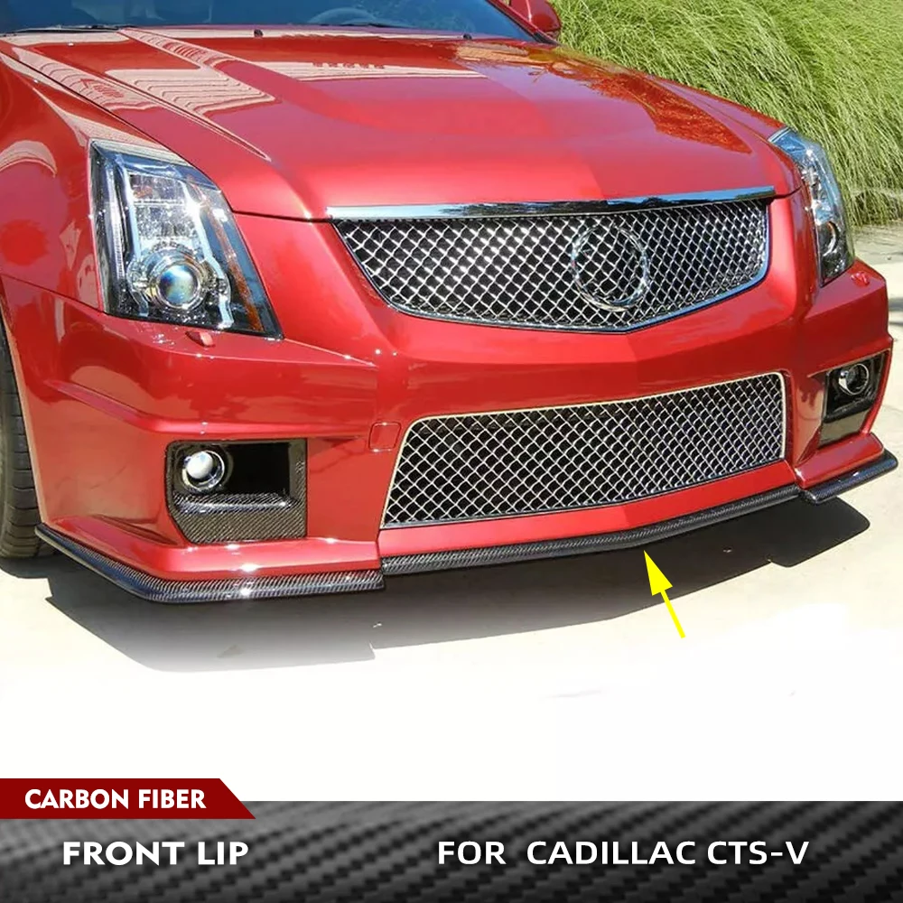 Carbon Fiber Car Front Chin Spoiler for Cadillac CTS-V Coupe 2009-2015 Custom Parts Front Bumper Spoiler Chin Splitter Body Kits