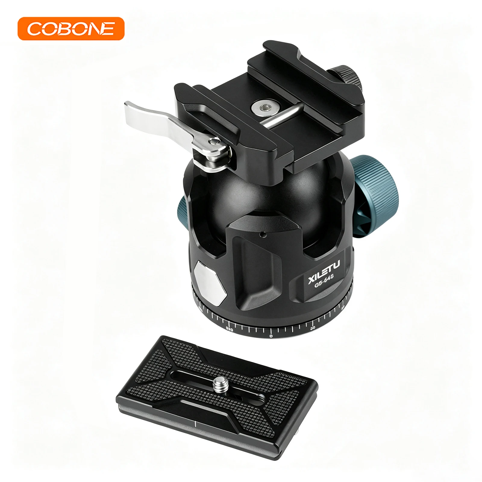 COBONE XILETU Low Profile Ball Head Quick Release Clamp Arca‑Swiss Picatinny 360° Pan Base for Tripod Outdoor Photography