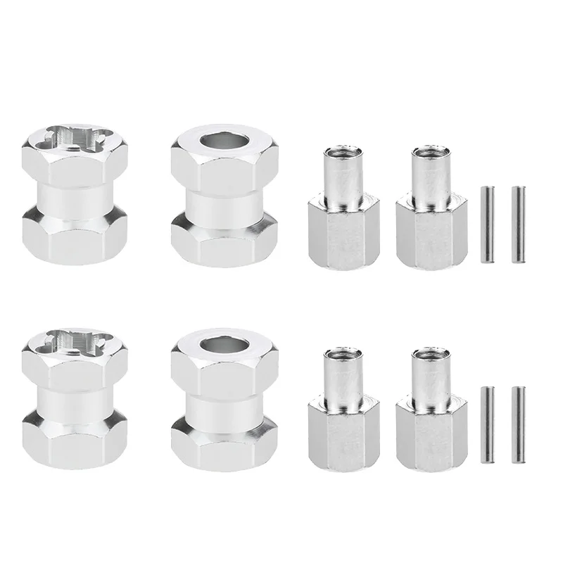 【CYBER MONDAY】RC Car Metal 12mm Wheel Hex Hub 15mm Extension Coupler for SCX10 D90 CC01 1/10 RC Crawler-Silver