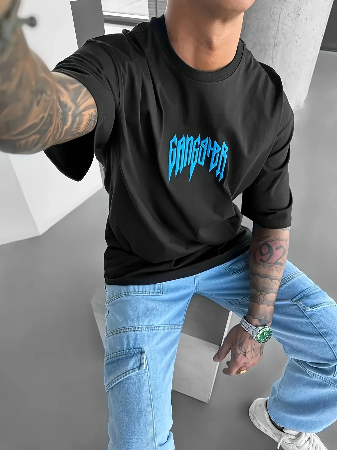 

GELITAYIN The New 3D Printed Men's T-shirt In Summer 2025 Is A Casual And Fashionable Streetwear Style Polyester Men's T-shirt
