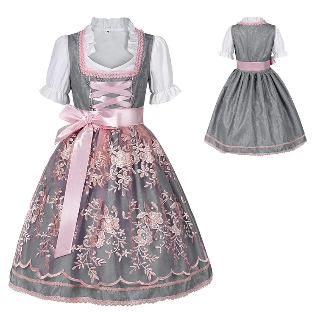 

German Oktoberfest Clothing Bavarian Print Strap Dress Maid Set