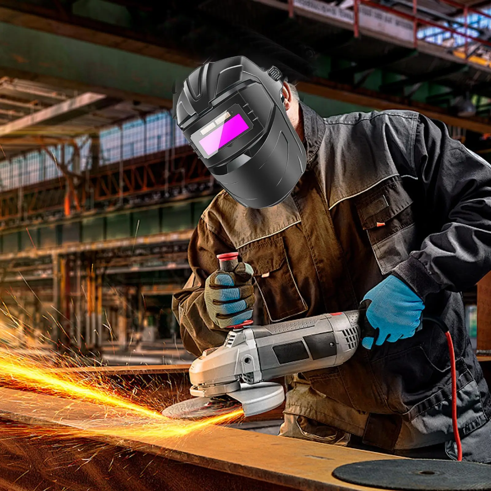 

Welding Helmet Auto Darkening Anti-Glare Welding Face Shield Wide Shade Anti-Fog Face Protector Adjustable Headgear For