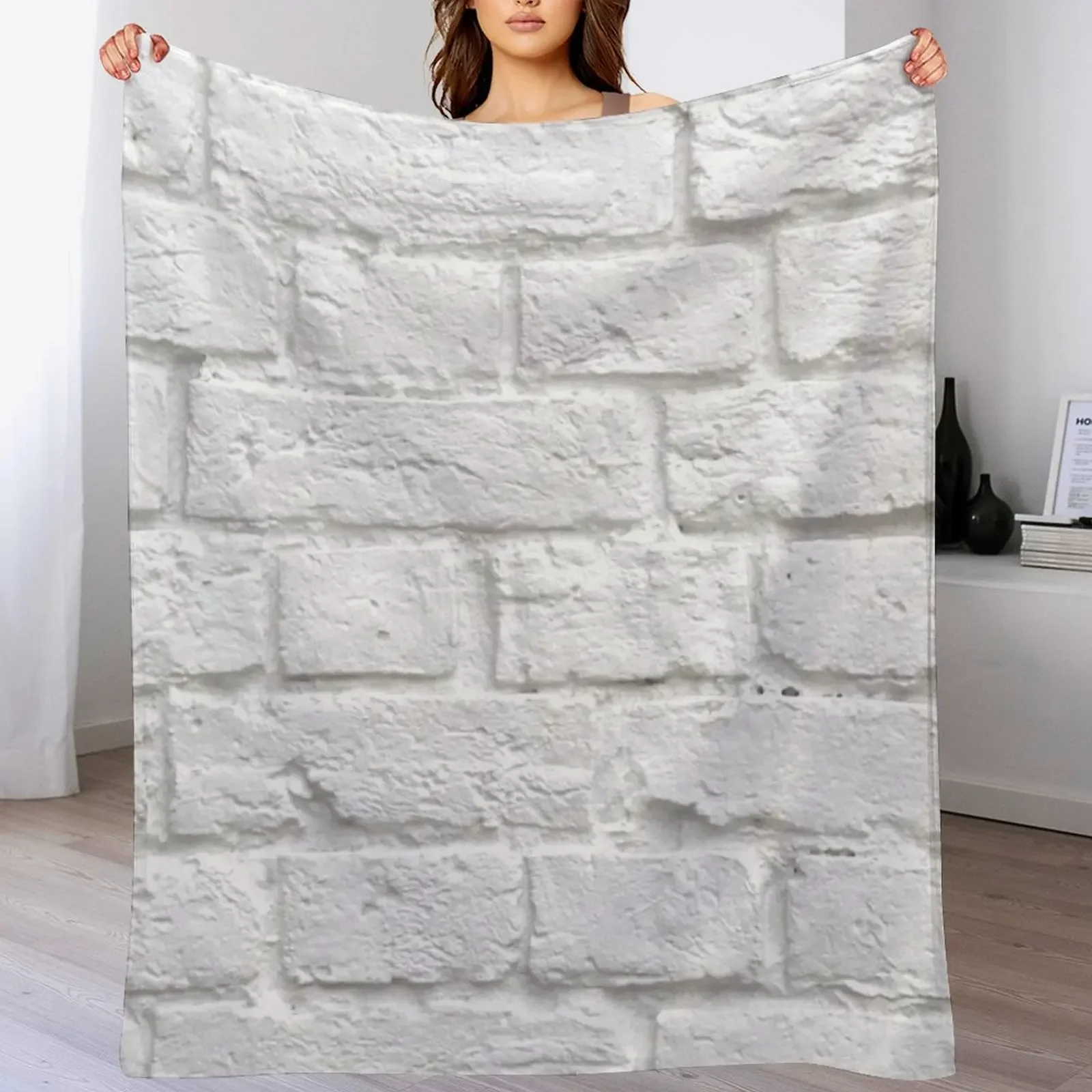 

New Simple White Brick Wall Throw Blanket Winter beds Soft Beds Beautifuls Stuffeds Blankets