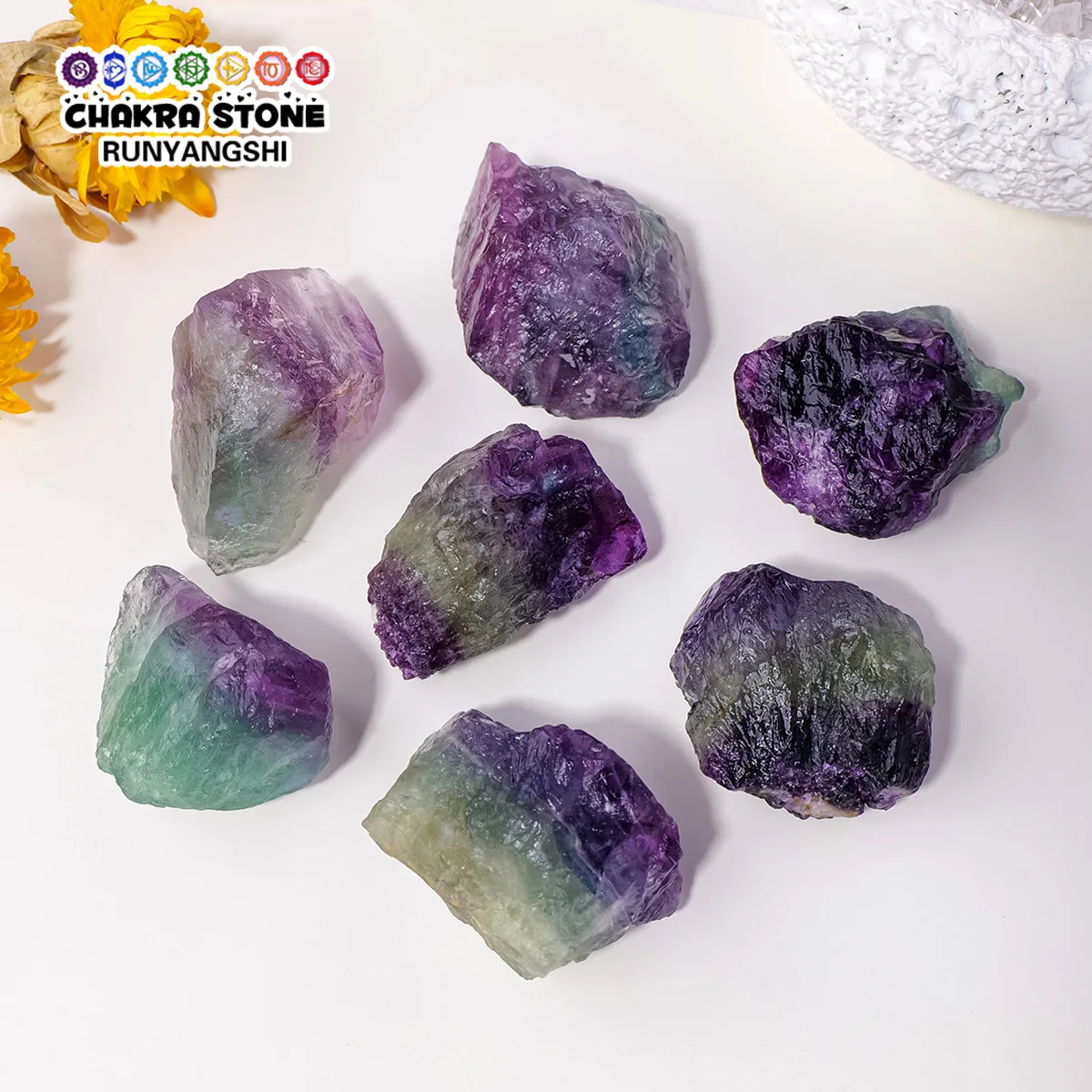 Natürliche Farbe Fluorit Roh mineralien Probe unregelmäßige Form Stein Mineral Stein Aquarium dekorative Bulk Kristall