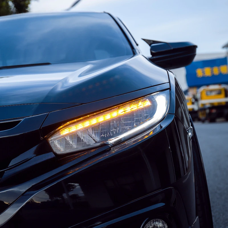 Suitable for 2016-2021 Honda 10th Generation Civic Headlight Assembly Modified High-End LED Source Daytime Running Light T