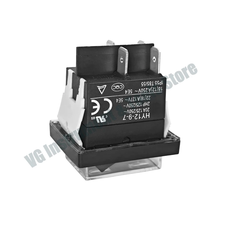 HY12-9-7 On/Off Push Button Switch - 4 Pins 20A 125/250V Power Switch Compatible with KEDU HY12-9-7 HY12-9-4 Saba CB-52 Fridge