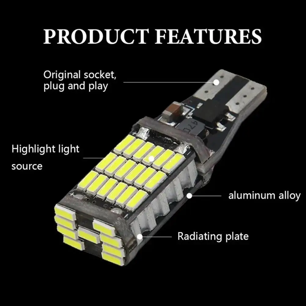 2 Stuks T15 W 16W 921 912 Led Lampen High Power 45 Smd 4014 Led Super Heldere 1200lm Vervangen Voor Auto Achteruitrijden Licht Wit A 9X6