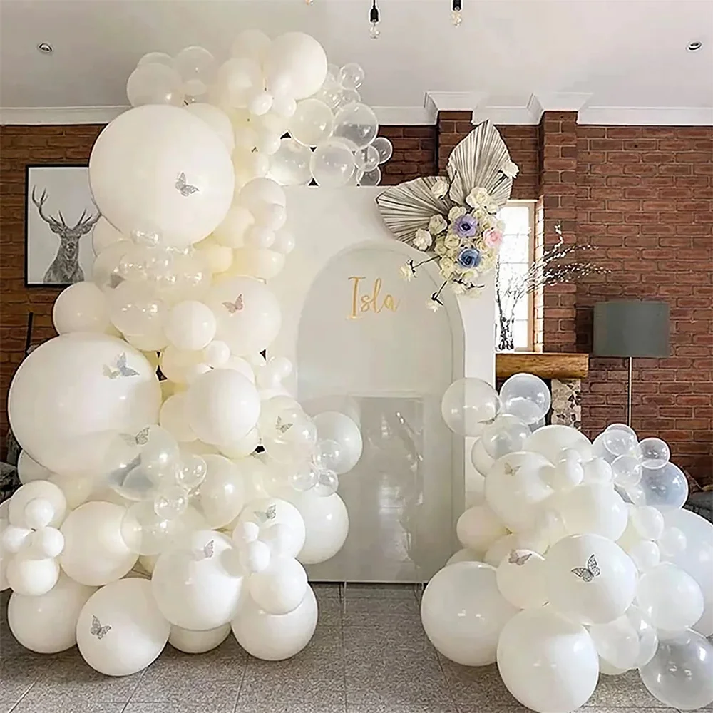 

Pure White Balloon Garland Arch Kit Transparent Latex Baloon Wedding Birthday Party Decoration Kids Baby Shower Ballons