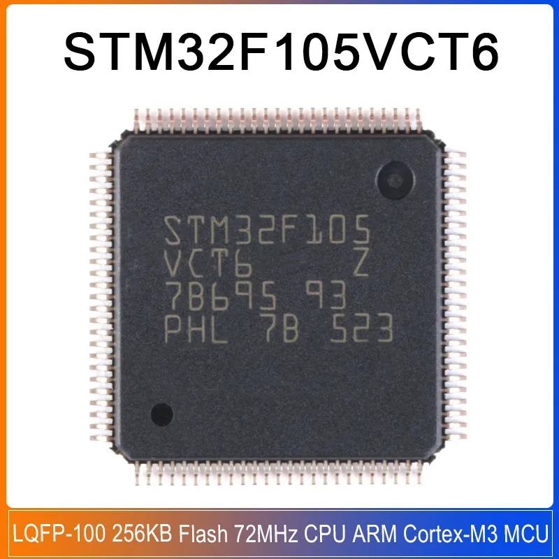 

1-5pcs STM32F105VCT6 LQFP-100 STM32F 105VCT6 STM32F105 VCT6 256 KB Flash 72 MHz CPU ARM Cortex-M3 MCU