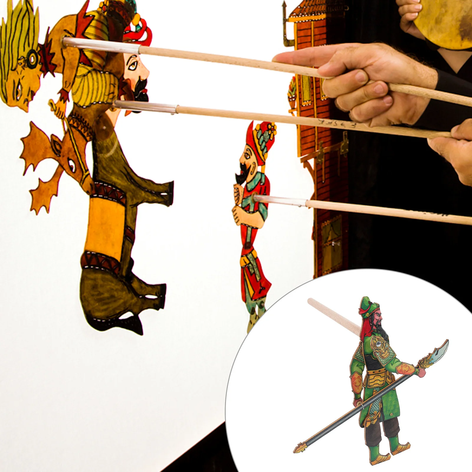 

Puppets Chinese Traditional Wooden Kids Educational Plaything Diy Shadow Kit
