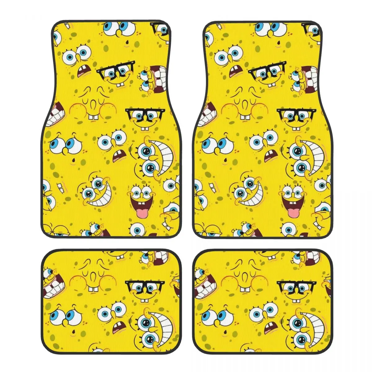 SpongeBobed Anime Cartoon_93700430 Floor Mats for Cars All-Weather Anti-Slip Floor Mats Liner Full Set Car Accessories