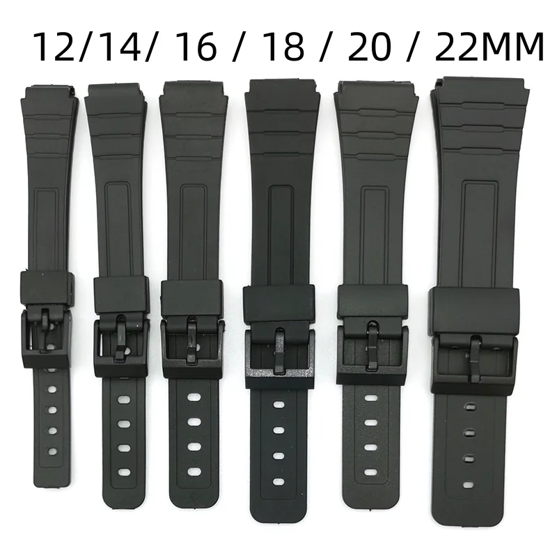 12 /14/16/18/20/22mm For CASIO f-91w Plastic Watchband Watch Strap Bracelet Needle buckle Sport Man Woman Watch Accessories