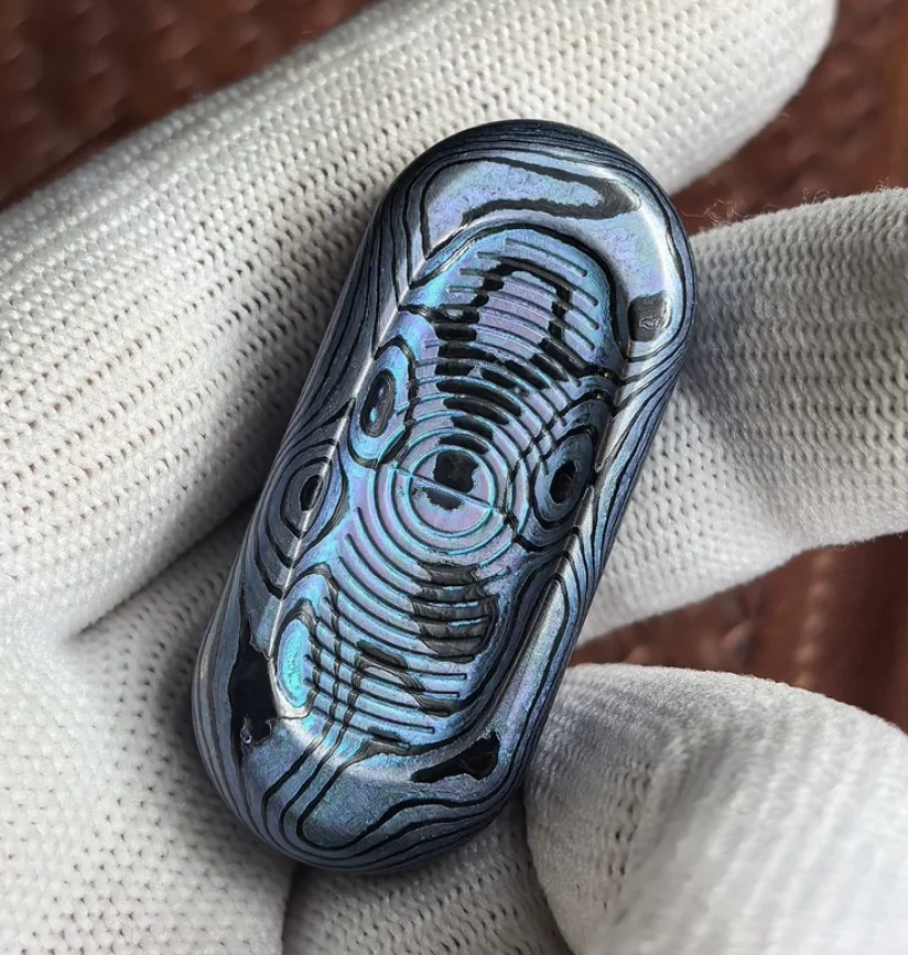 Used EDC Topb Zircuti Shell Full Circle Texture Stress Relief Toy Pocket Toy Fidget Slider Decompression Toy
